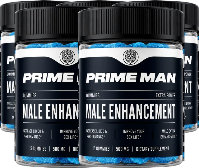 Prime Man Gummies Paket mit insgesamt fünf Flaschen