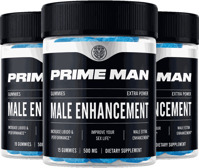 Drei Flaschen Prime Man Male Enhancement Gummies, 15 Gummis, 500 mg Nahrungsergänzungsmittel